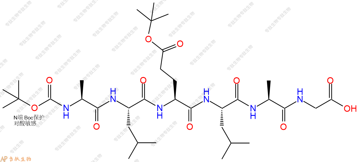 專肽生物產(chǎn)品六肽Boc-Ala-Leu-Glu(OtBu)-Leu-Ala-Gly73870-82-3