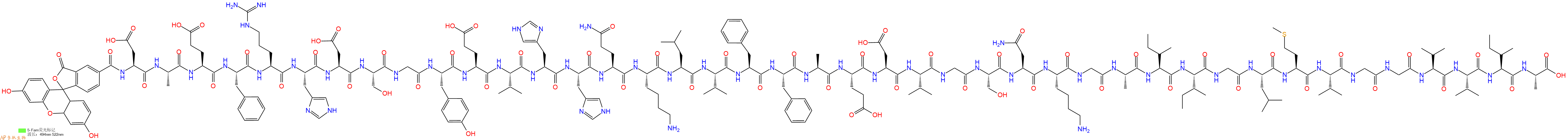 專肽生物產(chǎn)品淀粉肽5-FAM-Amyloid β-Protein (1-42)1802087-78-0