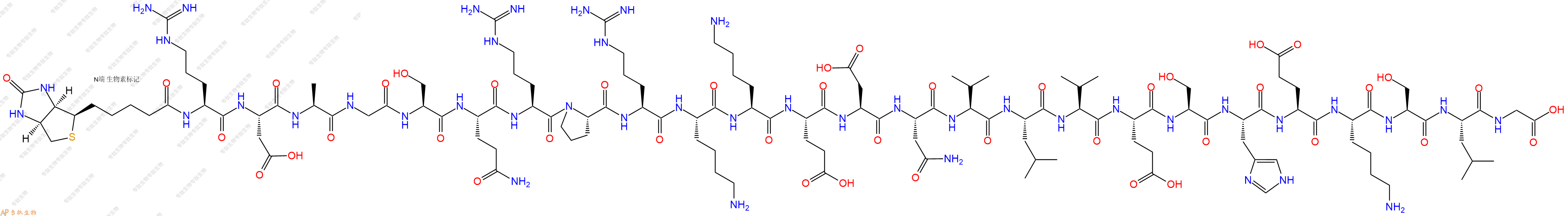 專肽生物產品生物素標記肽Biotin-RDAGSQRPRKKEDNVLVESHEKSLG198341-96-7