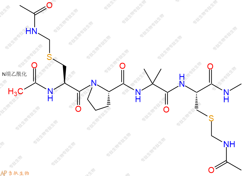 專肽生物產(chǎn)品四肽Ac-Cys(Acm)-Pro-Aib-Cys(Acm)-甲氨基化141271-88-7