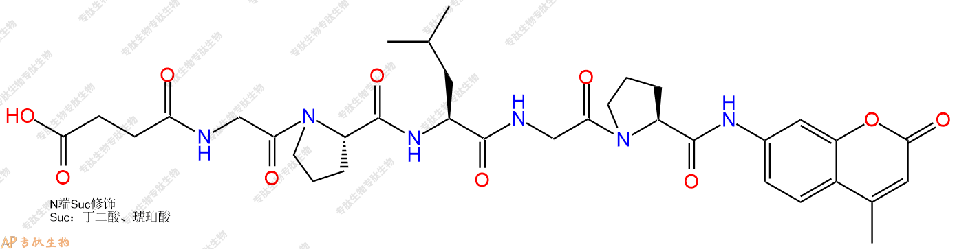 專肽生物產(chǎn)品標記肽Suc-GPLGP-7-氨基-4-甲基香豆素72698-36-3