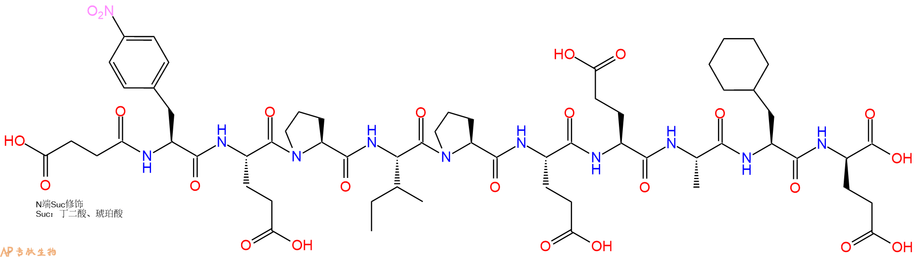 專肽生物產(chǎn)品Suc-Phe(p-NO2)-E-P-I-P-E-Glu-A-Cha-DGlu131791-95-2