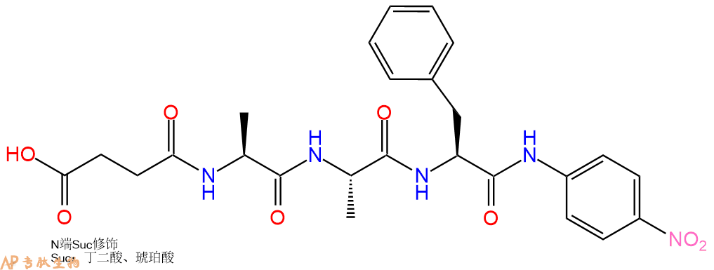 專(zhuān)肽生物產(chǎn)品三肽Suc-Ala-Ala-Phe-對(duì)硝基苯胺61043-53-6