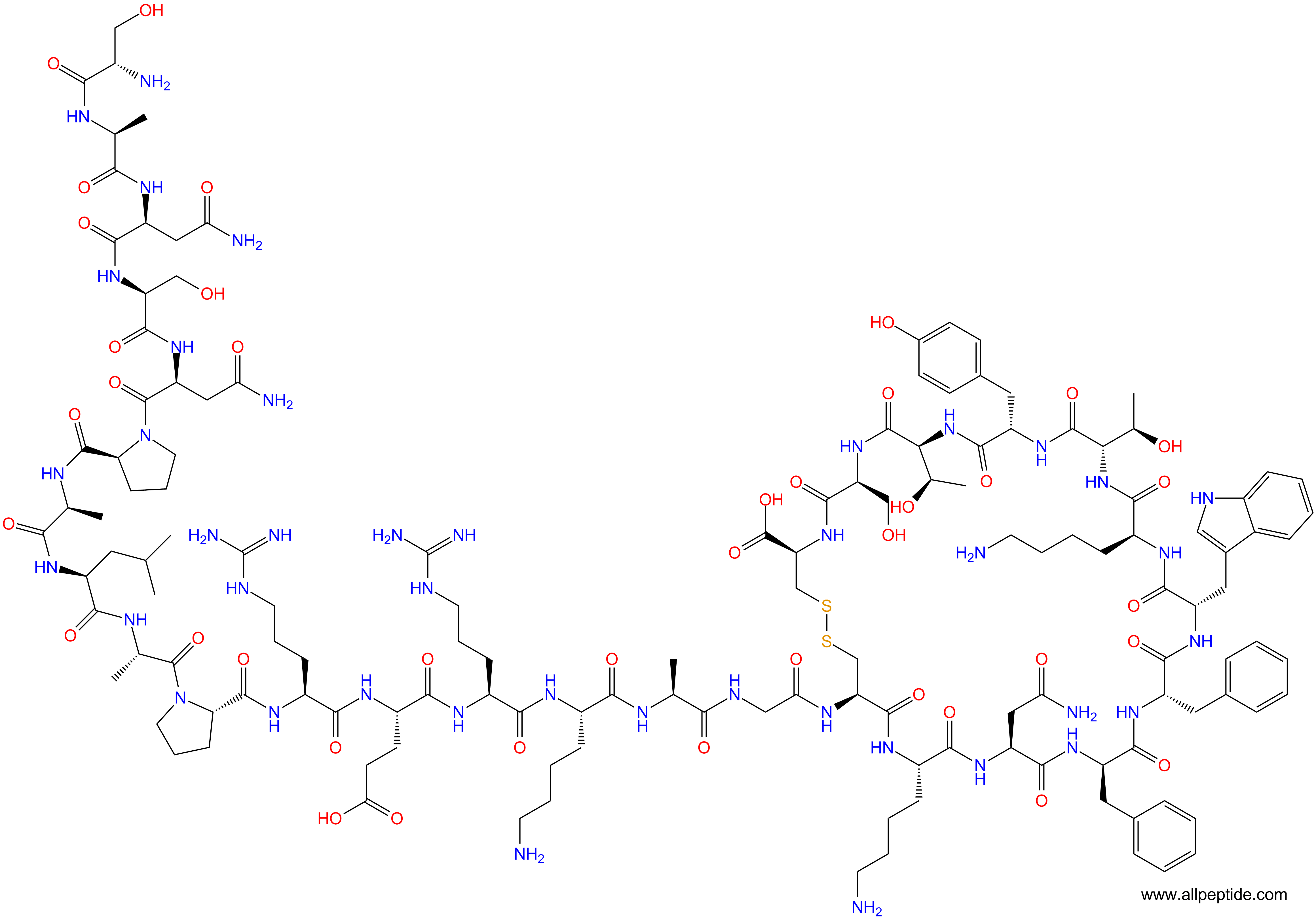 專肽生物產(chǎn)品生長激素抑制素[Leu8, DTrp22, Tyr25]-Somatostatin-2877909-99-0