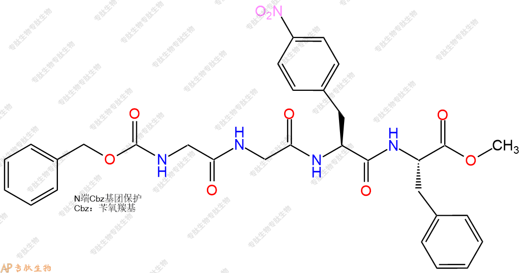 專肽生物產(chǎn)品四肽Cbz-Gly-Gly-Phe(4-NO2)-Phe-甲酯化22732-84-9