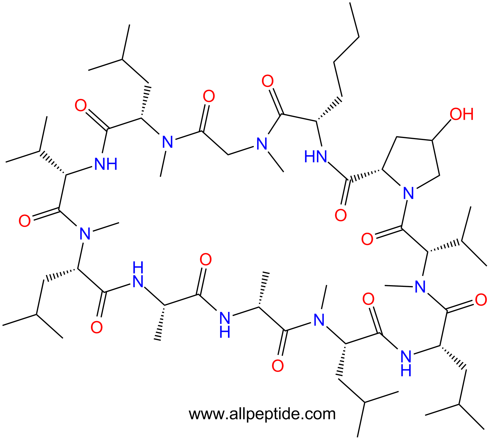 專肽生物產(chǎn)品cyclo-(Hyp-Nle-Sar-(NMe)Leu-Val-(NMe)Leu-A-DAla-(N116236-53-4