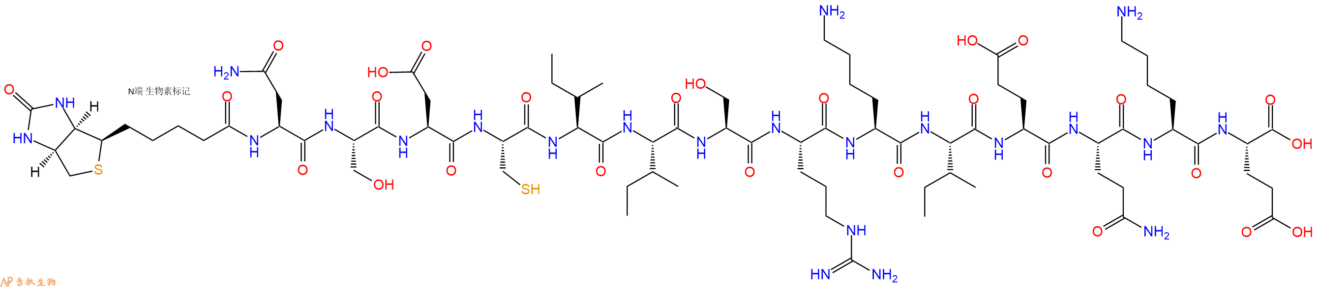 專肽生物產(chǎn)品生物素標記肽Biotin-NSDCIISRKIEQKE2022956-39-2