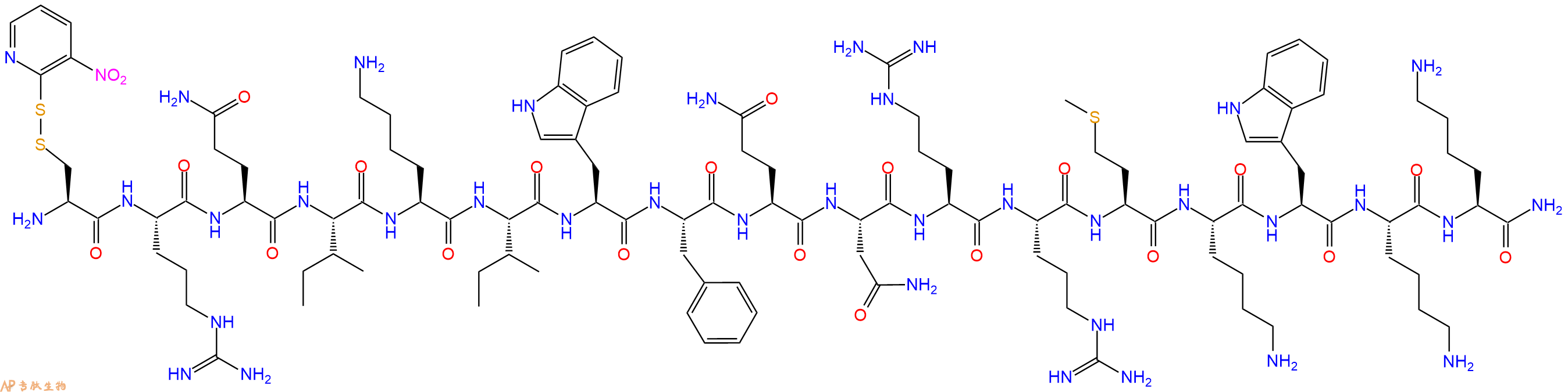 專肽生物產(chǎn)品觸角足肽：Cys(NPys)-Antennapedia Homeobox(43-58) amide220337-24-6