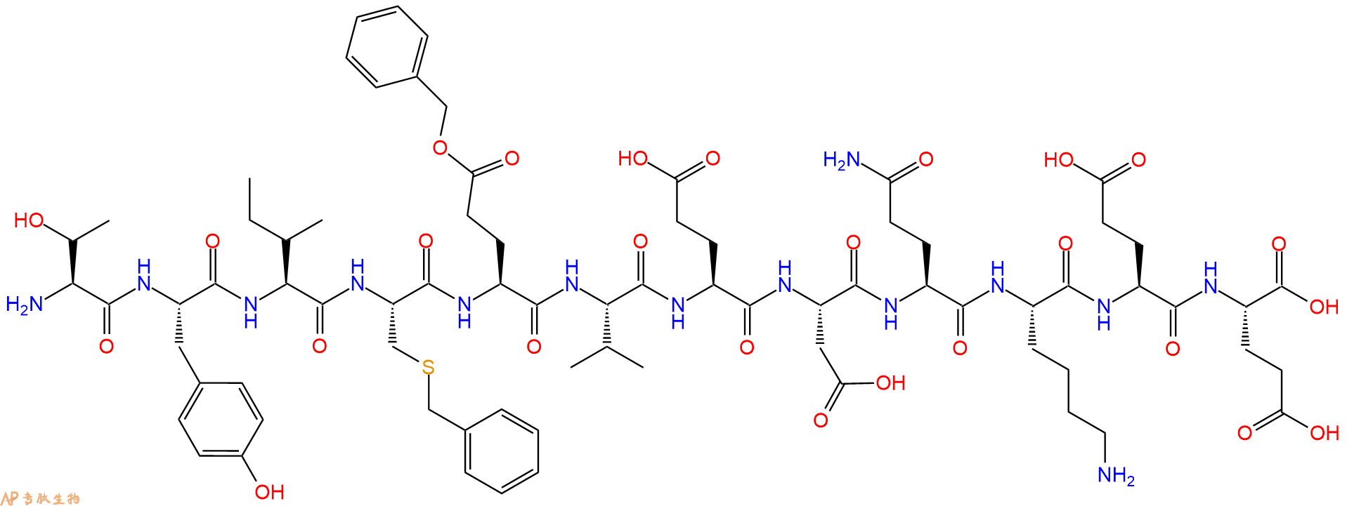 專肽生物產(chǎn)品多肽(Cys(Bzl)84, Glu(OBzl)85)-CD4(81-92)