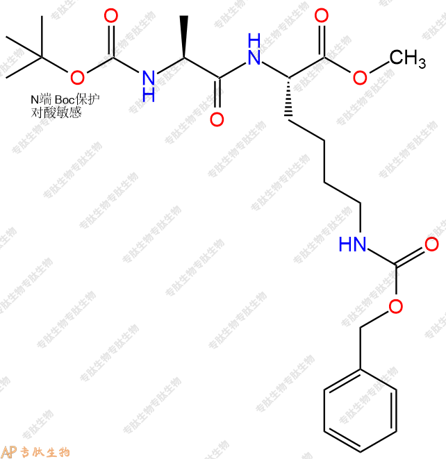 專肽生物產(chǎn)品二肽Boc-Ala-Lys(Cbz)-甲酯化58704-91-9