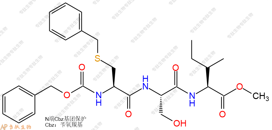 專肽生物產(chǎn)品三肽Cbz-Cys(Bzl)-Ser-Ile--甲酯化116571-63-2