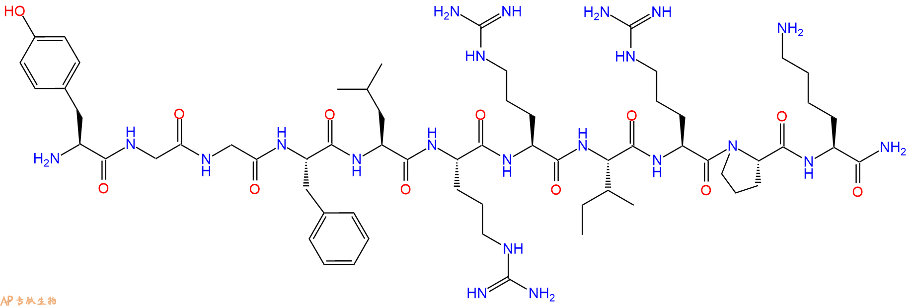 專肽生物產(chǎn)品強(qiáng)啡肽A(1-11)酰胺化、Dynorphin A(1-11)amide79985-48-1