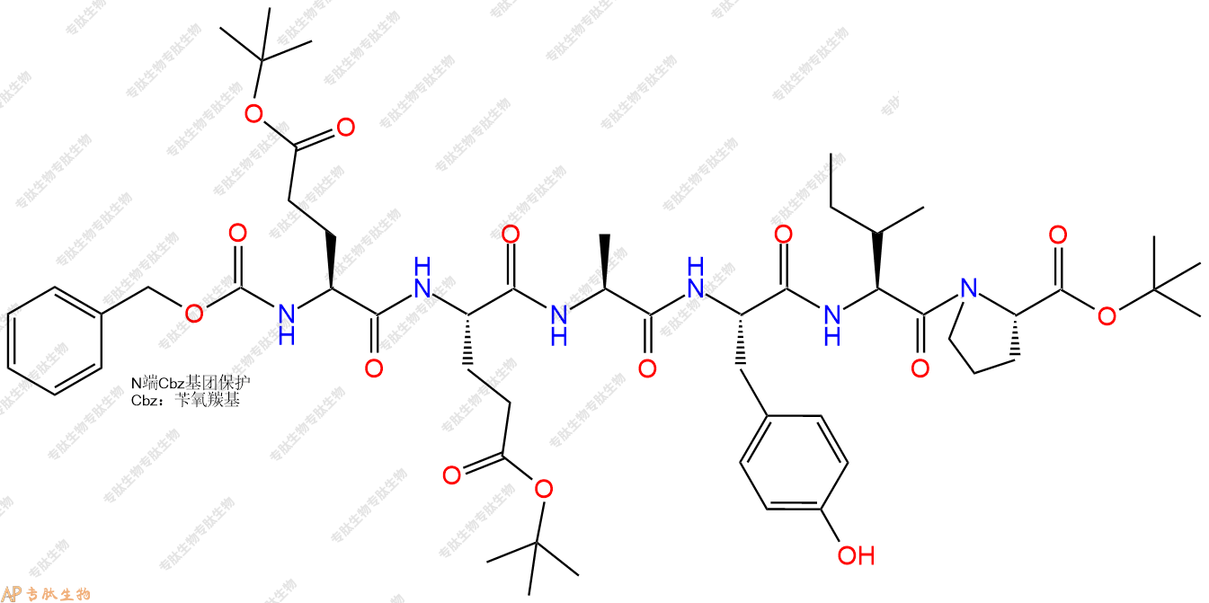 專肽生物產(chǎn)品六肽Cbz-Glu(OtBu)-Glu(OtBu)-A-Tyr-I-P-OBut79432-57-8