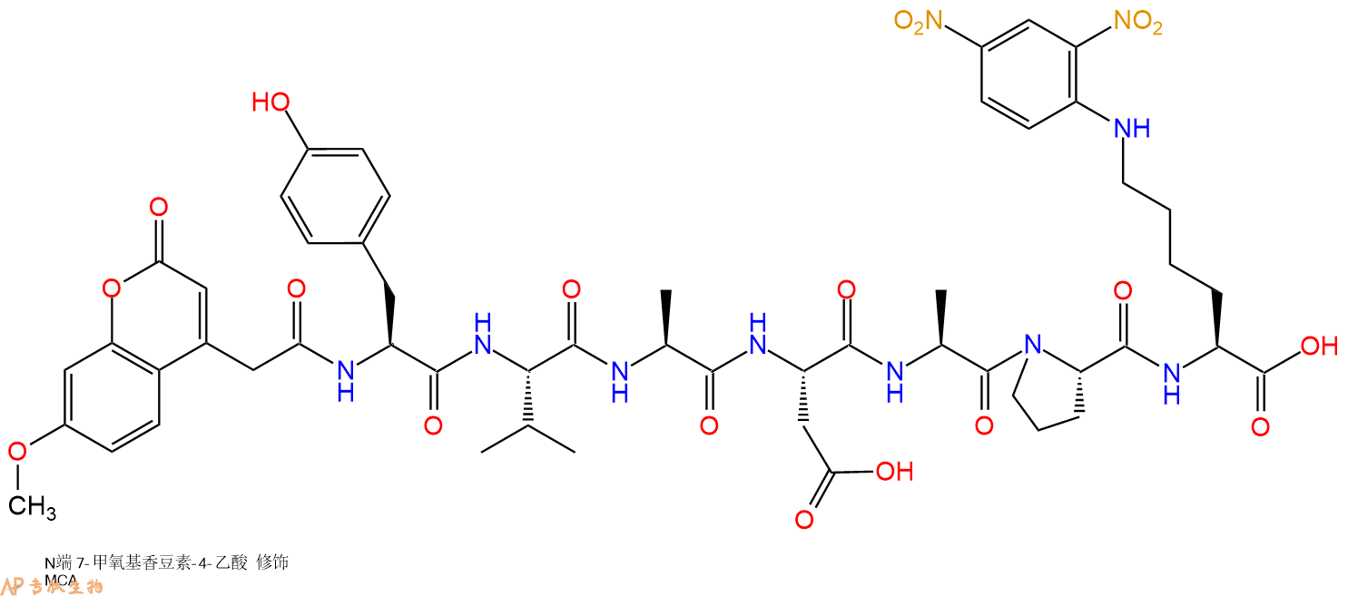 專肽生物產(chǎn)品七肽Mca-YVADAP-K(Dnp)189696-01-3