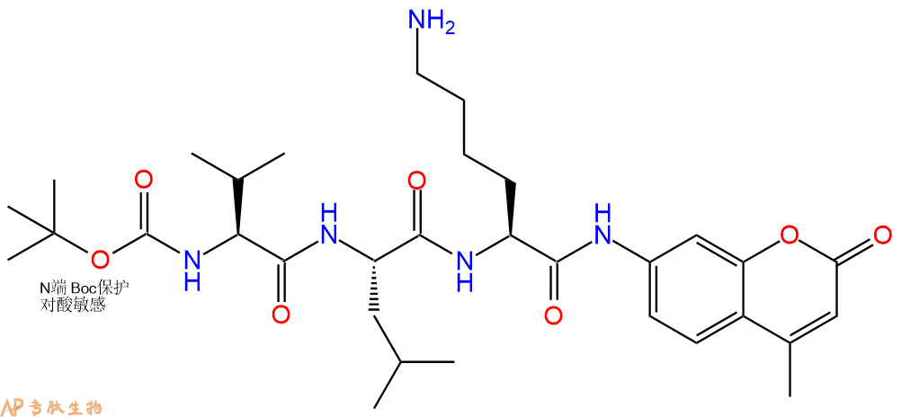 專肽生物產(chǎn)品纖溶酶（纖溶酶）底物：Boc-Val-Leu-Lys-7-氨基-4-甲基香豆素73554-84-4