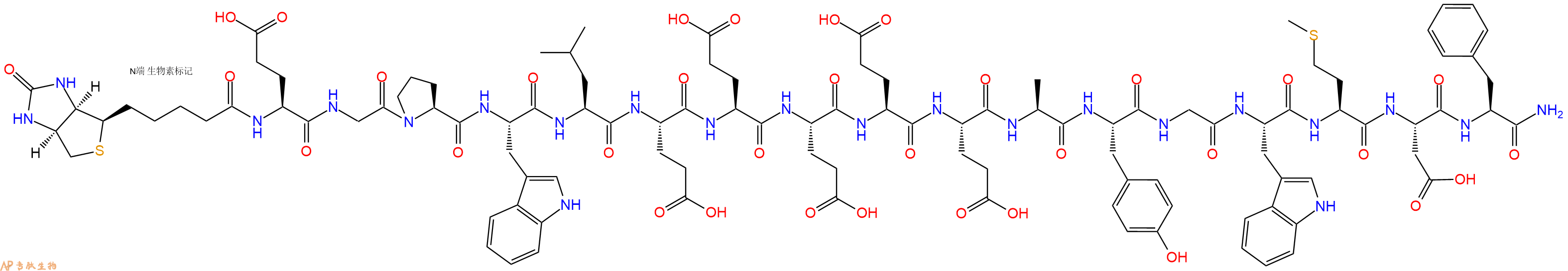 專肽生物產品生物素標記肽Biotin-EGPWLEEEEEAYGWMDF-NH2663625-43-2