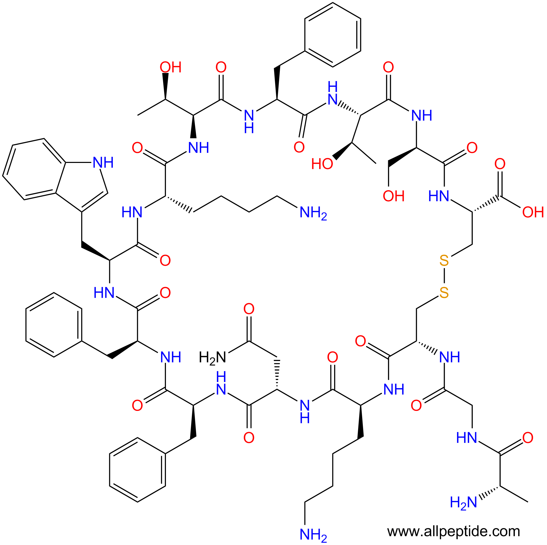 專肽生物產(chǎn)品生長激素抑制素[DSer13]-Somatostatin-14