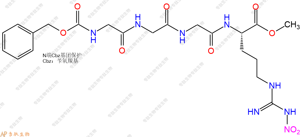 專肽生物產(chǎn)品四肽Cbz-Gly-Gly-Gly-Arg(NO2)-甲酯化97765-00-9