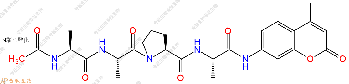 專肽生物產(chǎn)品四肽Ac-Ala-Ala-Pro-Ala-7-氨基-4-甲基香豆素62037-45-0