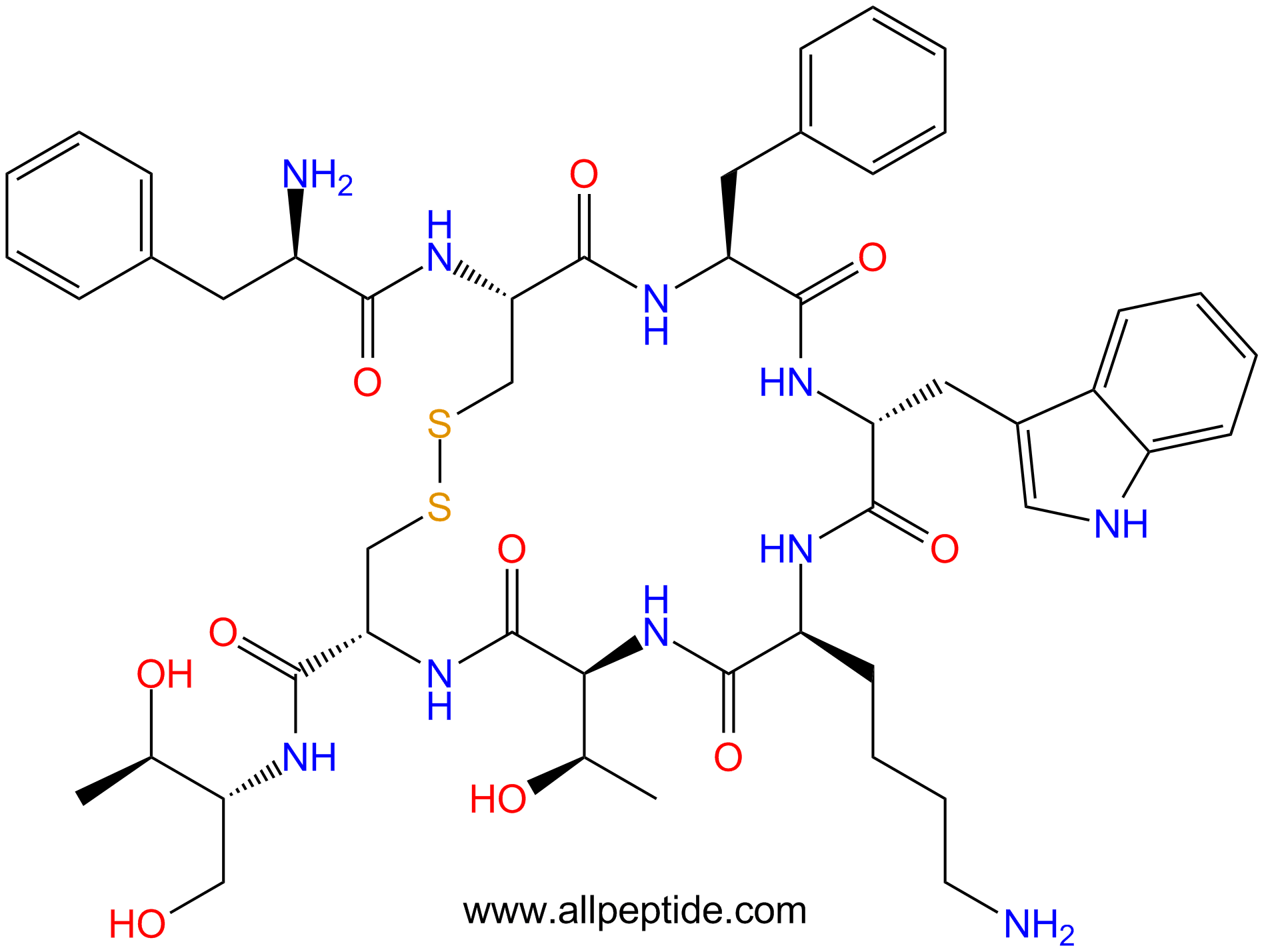 專(zhuān)肽生物產(chǎn)品醋酸奧曲肽、Octreotide Acetate83150-76-9/79517-01-4/622838-44-2