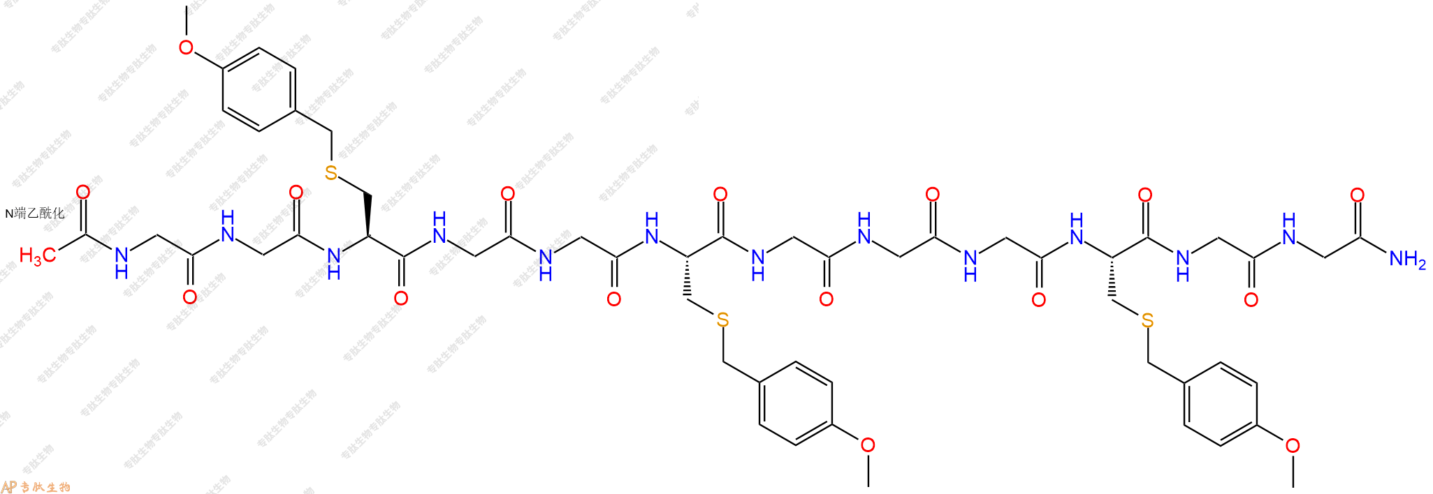 專肽生物產(chǎn)品Ac-Gly2-Cys(BzlOMe)-Gly2-Cys(BzlOMe)-Gly3-Cys(BzlO77374-55-1