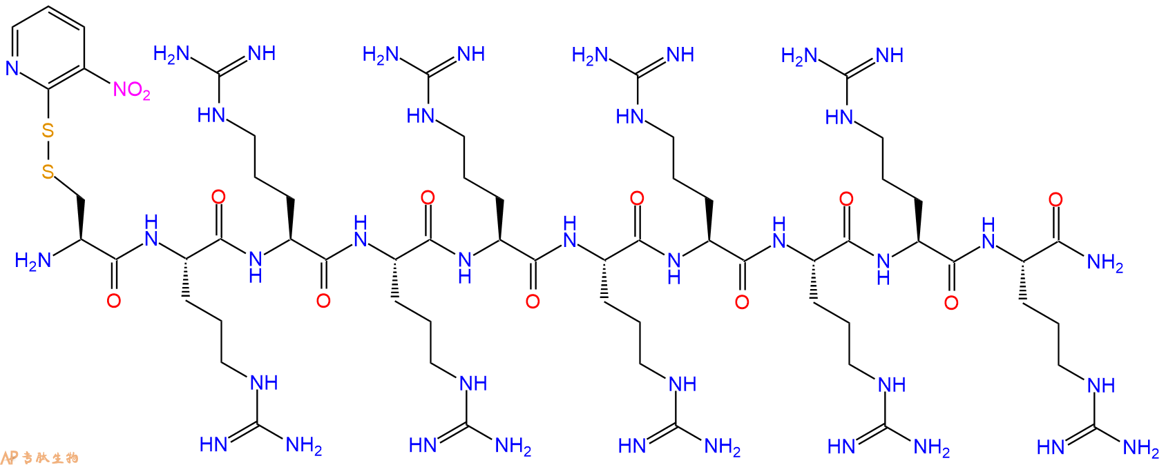 專肽生物產(chǎn)品細(xì)胞穿膜肽Cys(NPys)-Arg9-NH21417221-06-7