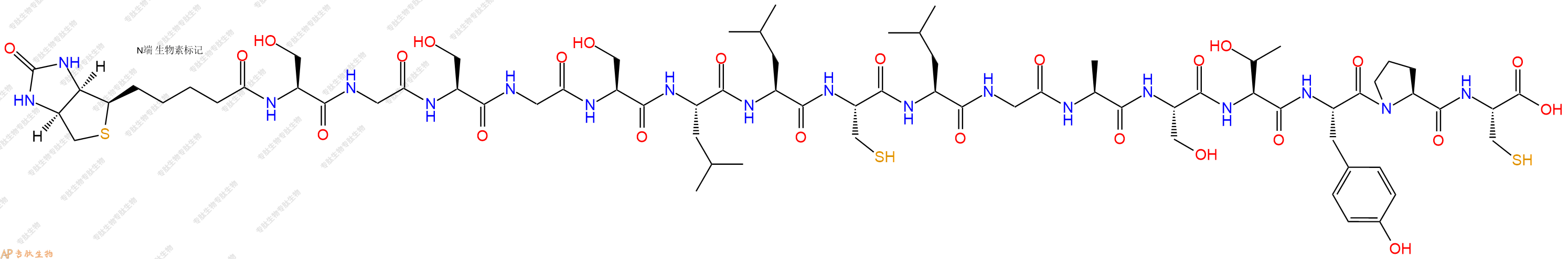 專肽生物產(chǎn)品生物素標(biāo)記肽Biotin-SGSGSLLCLGASTYPC