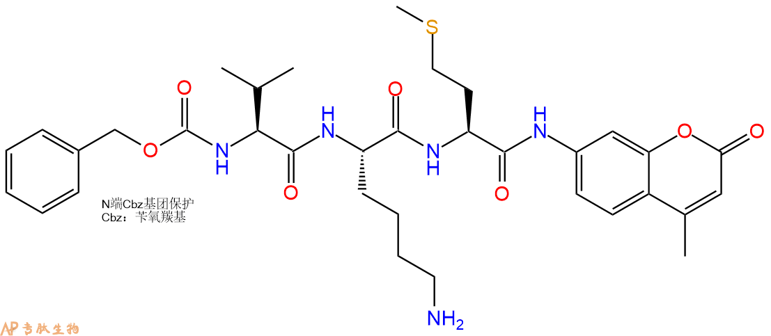 專肽生物產(chǎn)品三肽Cbz-Val-Lys-Met-7-氨基-4-甲基香豆素141223-71-4