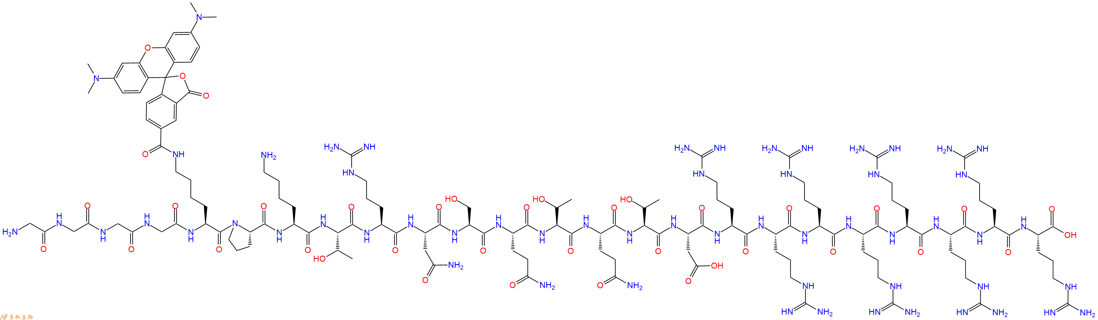 專肽生物產品二十四肽GGGG-K(TAMRA)-PKTRNSQTQTDRRRRRRRR