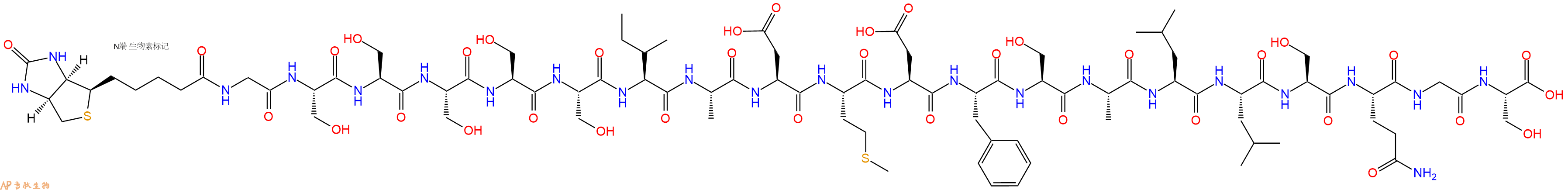 專肽生物產(chǎn)品生物素標(biāo)記肽Biotin-GSSSSSIADMDFSALLSQGS