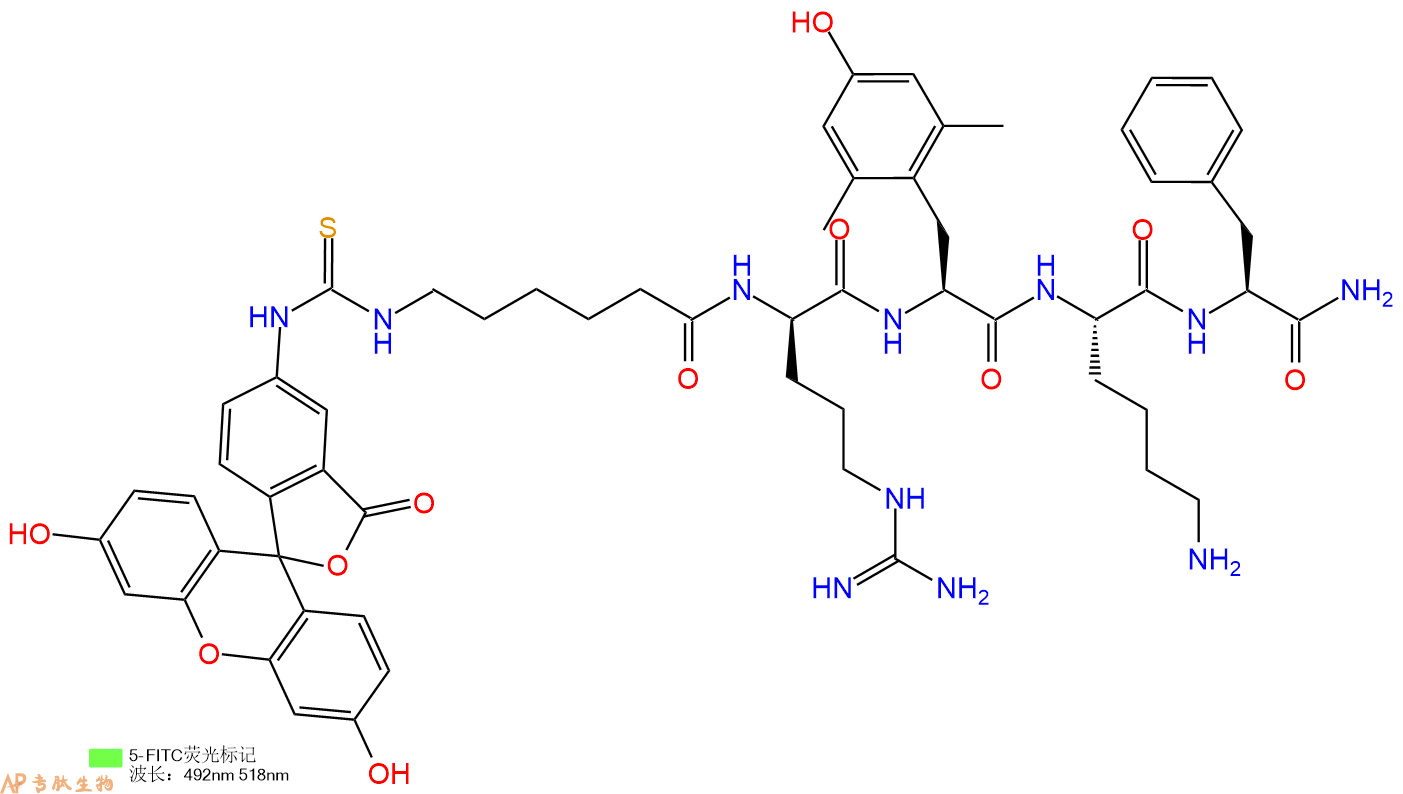 專肽生物產(chǎn)品FITC標記線粒體靶向抗氧化劑FITC-SS-31