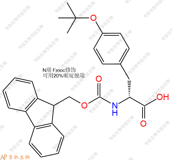 專肽生物產(chǎn)品Fmoc-D-Tyr(tBu)-OH/Fmoc-O-叔丁基-D-酪氨酸118488-18-9