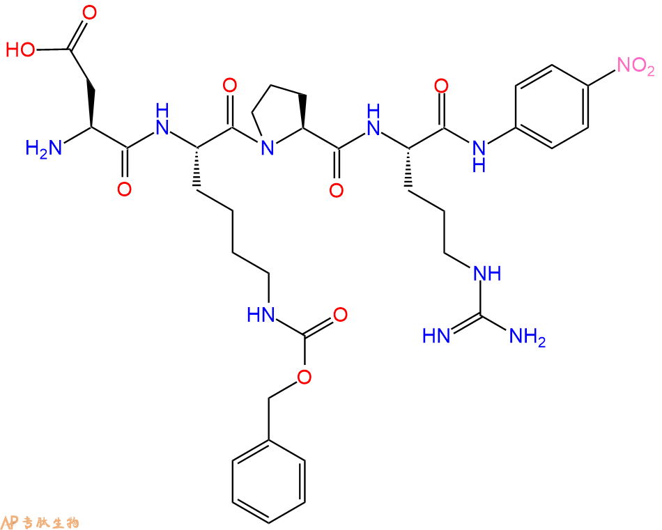 專肽生物產(chǎn)品四肽Asp-Lys(Cbz)-Pro-Arg-對(duì)硝基苯胺