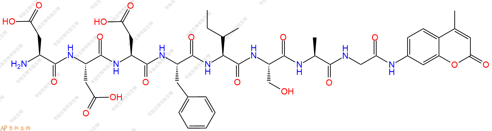 專肽生物產(chǎn)品Asp-Asp-Asp-Phe-Ile-Ser-Ala-Gly-AMC