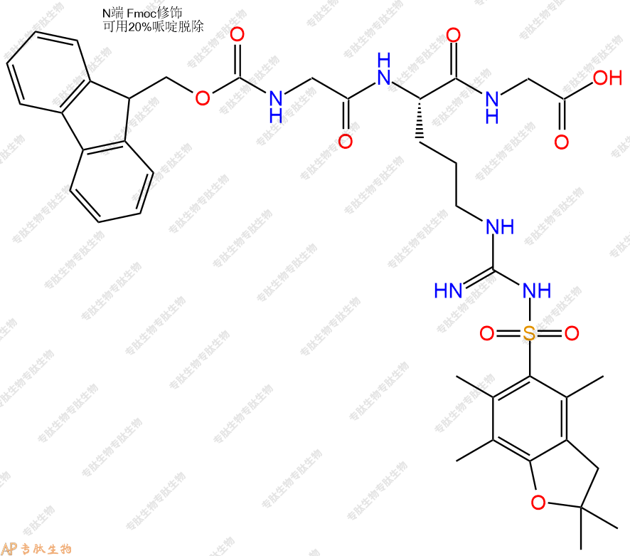 專肽生物產(chǎn)品Fmoc-Gly-Arg(pbf)-Gly