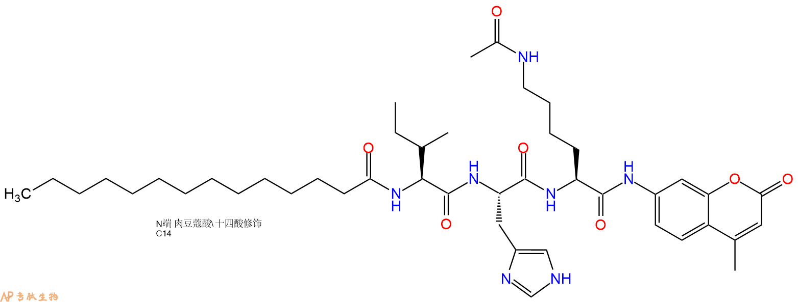 專肽生物產(chǎn)品Myr-Ile-His-Lys(Ac)-AMC