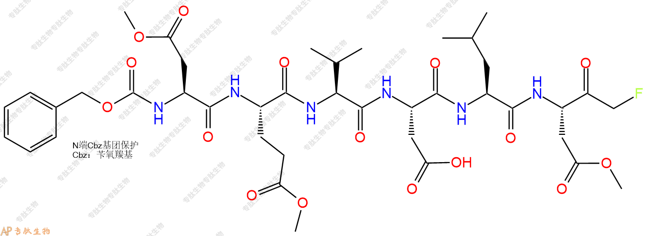 專肽生物產(chǎn)品Cbz-Asp(OMe)-Glu(OMe)-Val-Asp-Leu-Asp(OMe)-FMK