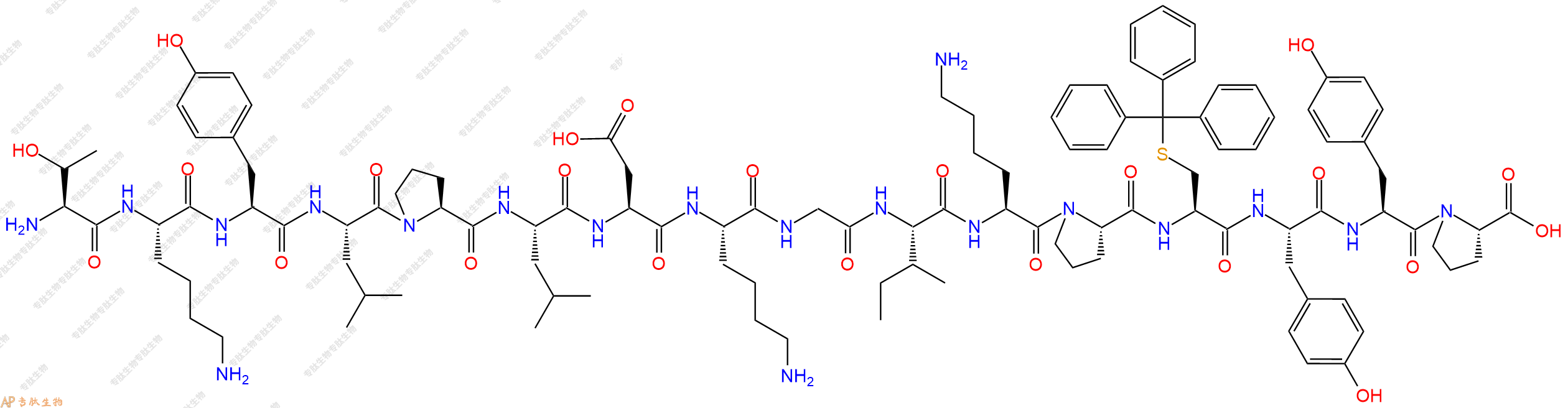 專肽生物產(chǎn)品H2N-Thr-Lys-Tyr-Leu-Pro-Leu-Asp-Lys-Gly-Ile-Lys-Pr