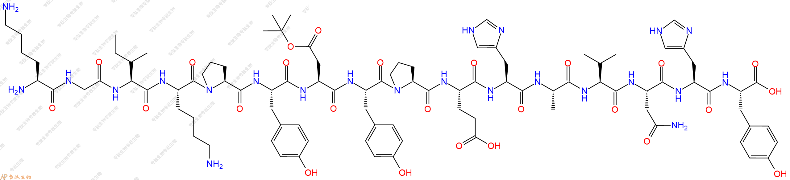 專肽生物產(chǎn)品H2N-Lys-Gly-Ile-Lys-Pro-Tyr-Asp(OtBu)-Tyr-Pro-Glu-