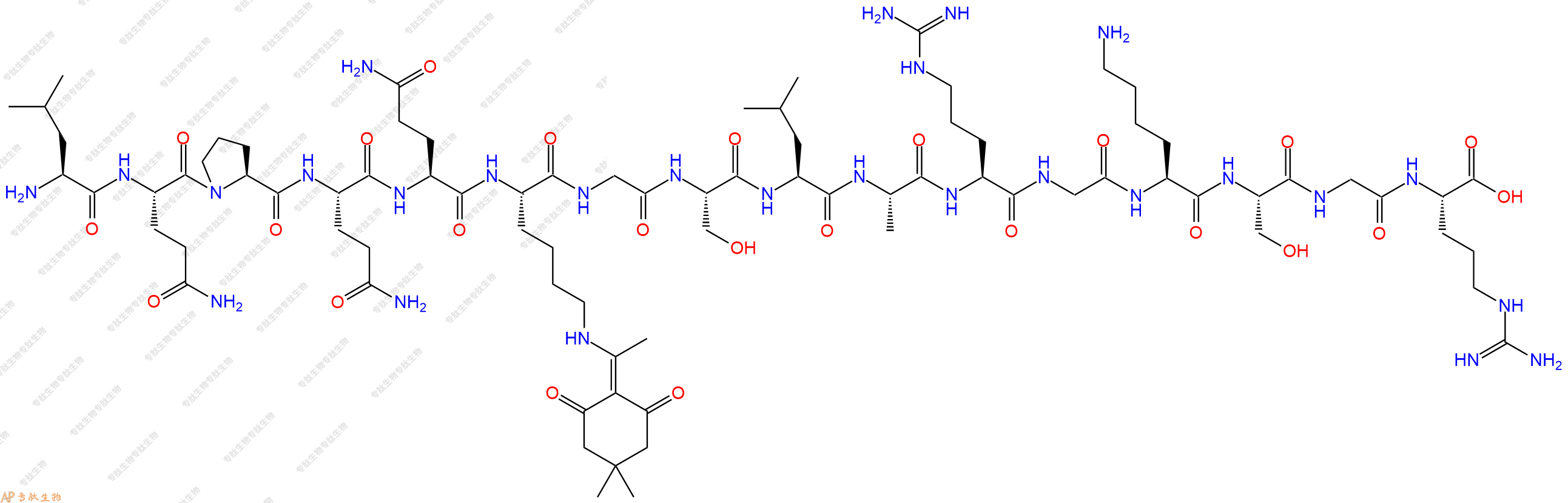 專肽生物產(chǎn)品H2N-Leu-Gln-Pro-Gln-Gln-Lys(Dde)-Gly-Ser-Leu-Ala-A