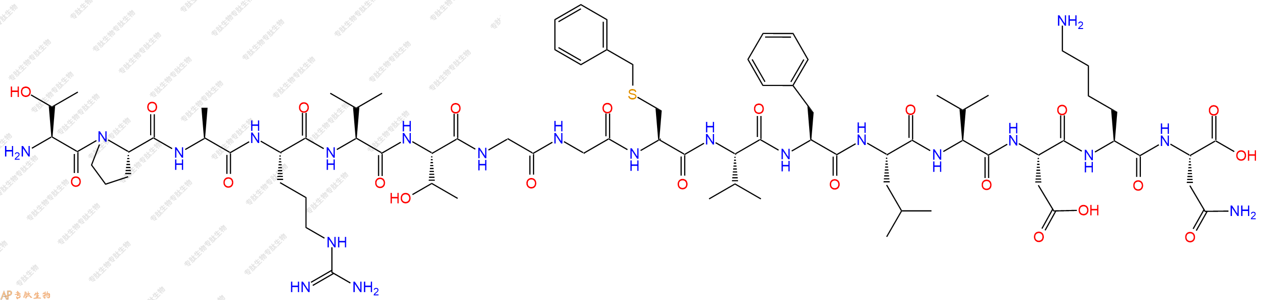 專肽生物產(chǎn)品H2N-Thr-Pro-Ala-Arg-Val-Thr-Gly-Gly-Cys(Bzl)-Val-P