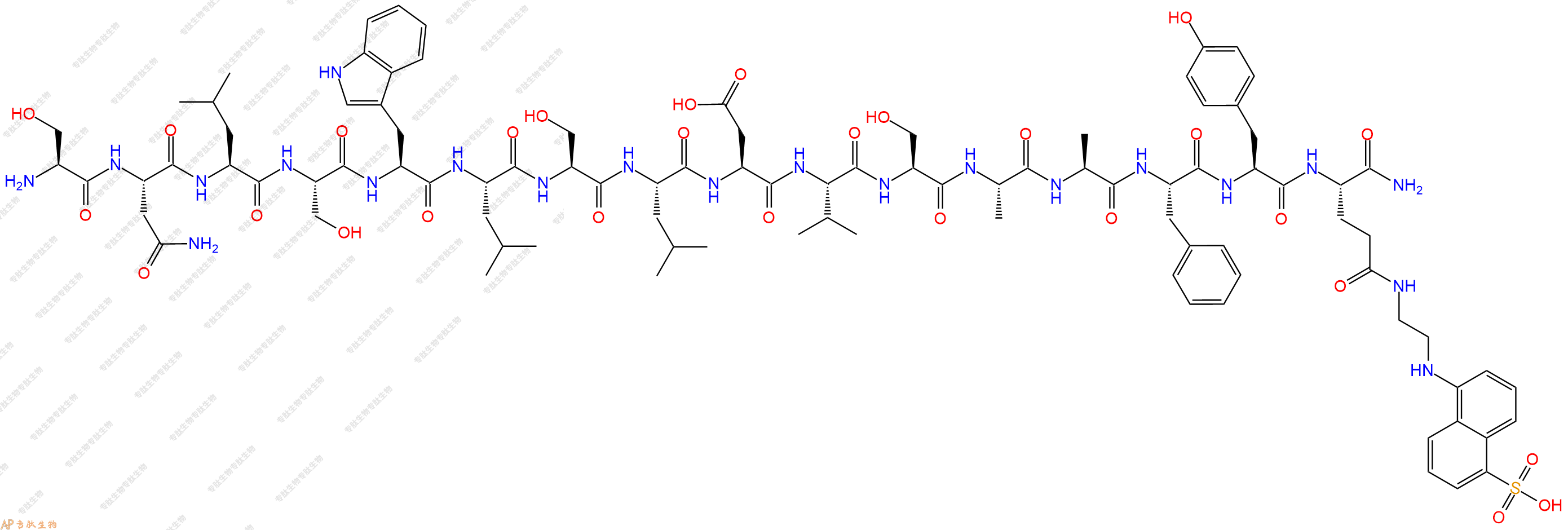 專肽生物產(chǎn)品H2N-Ser-Asn-Leu-Ser-Trp-Leu-Ser-Leu-Asp-Val-Ser-Al