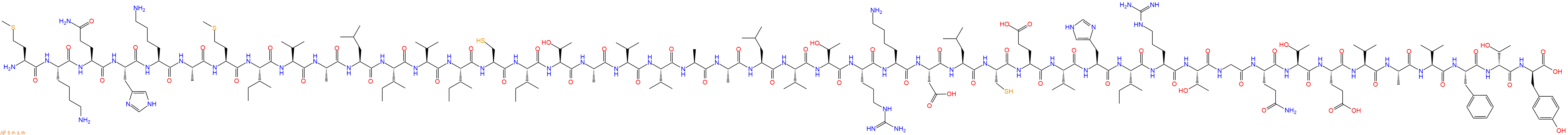 專肽生物產(chǎn)品H2N-Met-Lys-Gln-His-Lys-Ala-Met-Ile-Val-Ala-Leu-Il