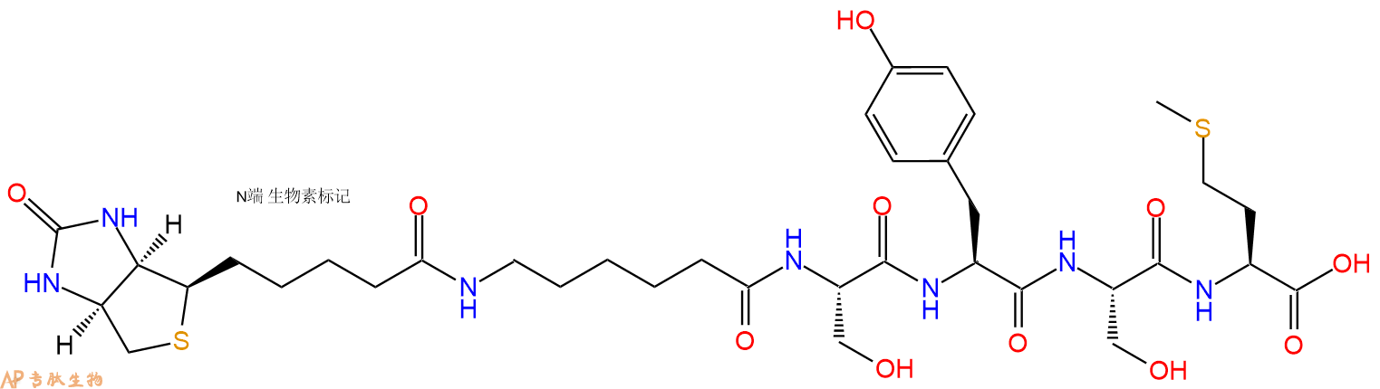 專肽生物產品Biotin-Ahx-Ser-Tyr-Ser-Met-COOH