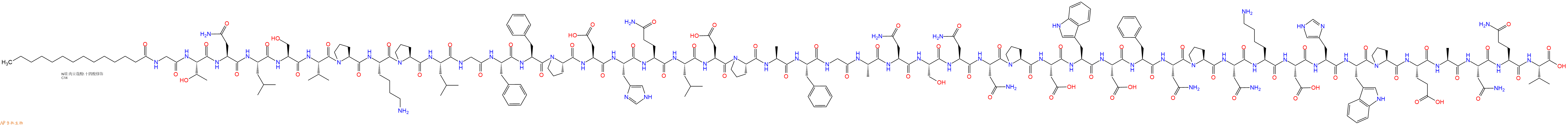 專肽生物產(chǎn)品Myristicacid-Gly-Thr-Asn-Leu-Ser-Val-Pro-Lys-Pro-Leu-Gly-Phe-Phe-Pro-Asp-His-Gln-Leu-Asp-Pro-Ala-Phe-Gly-Ala-Asn-Ser-Asn-Asn-Pro-Asp-Trp-Asp-Phe-Asn-Pro-Asn-Lys-Asp-His-Trp-Pro-Glu-Ala-Asn-Gln-Val-COOH