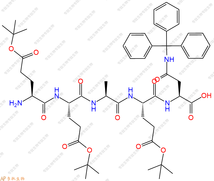 專肽生物產(chǎn)品H2N-Glu(OtBu)-Glu(OtBu)-Ala-Glu(OtBu)-Asn(Trt)-COOH