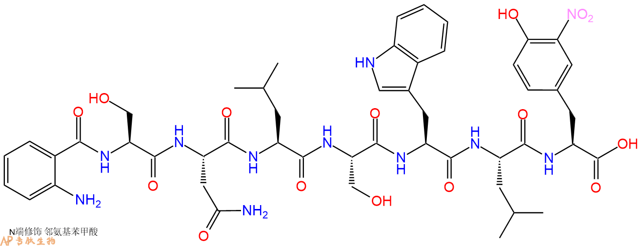 專肽生物產(chǎn)品Abz-Ser-Asn-Leu-Ser-Trp-Leu-Tyr(3NO2)-COOH