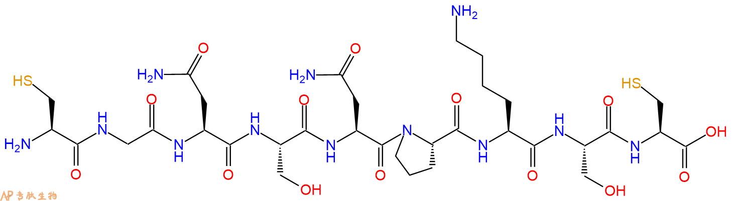 專肽生物產(chǎn)品靶向肽GX1、CGNSNPKSC (Disulfide bridge: C1-C9)