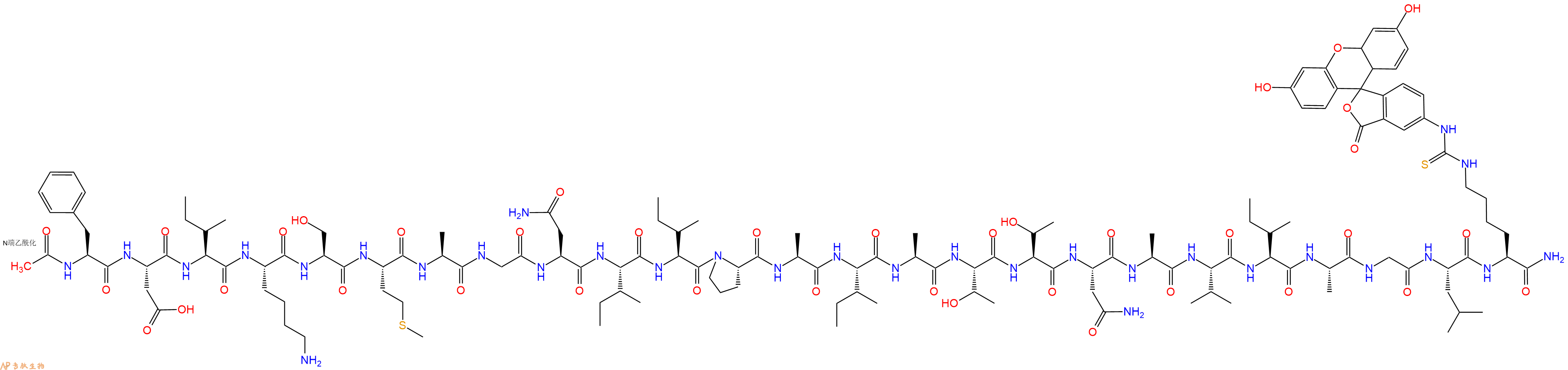 專肽生物產(chǎn)品Ac-Phe-Asp-Ile-Lys-Ser-Met-Ala-Gly-Asn-Ile-Ile-Pro-Ala-Ile-Ala-Thr-Thr-Asn-Ala-Val-Ile-Ala-Gly-Leu-Lys(Fitc)-NH2