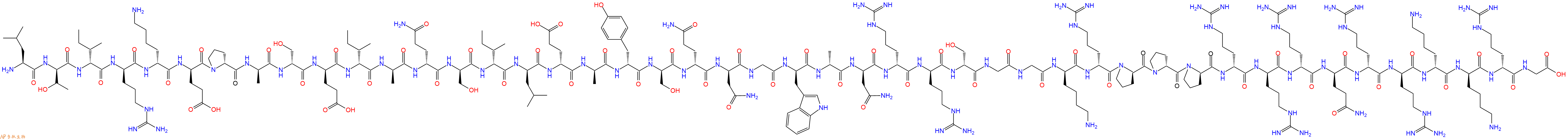 專肽生物產(chǎn)品H2N-Leu-DThr-DIle-DArg-DLys-DGlu-DPro-DAla-DSer-DGlu-DIle-DAla-DGln-DSer-DIle-DLeu-DGlu-DAla-DTyr-DSer-DGln-DAsn-Gly-DTrp-DAla-DAsn-DArg-DArg-DSer-Gly-Gly-DLys-DArg-DPro-DPro-DPro-DArg-DArg-DArg-DGln-DArg-DArg-DLys-DLys-DArg-Gly-COOH